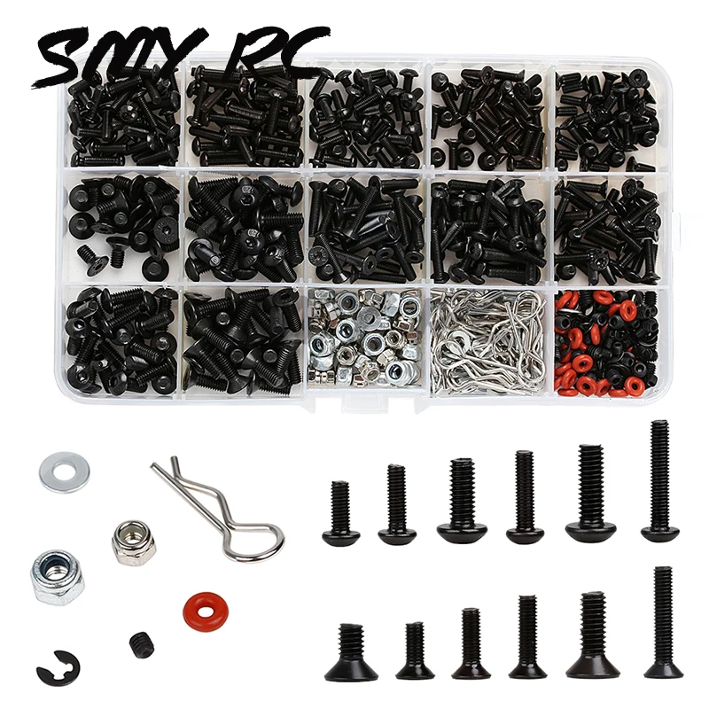 500ks RC CAR M3 M4 Kovové skrutky orechy pre 1/10 RC Crawler Auxi Axial SCX10 90046 TRAXXAS TRX4 Redcat MST HSP