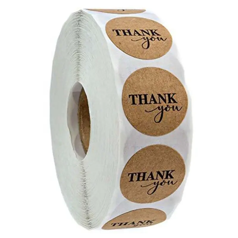 500ks/roll Round Natural Kraft Ďakujeme, že štítky tesnenia Scrapbooking Dekorácie