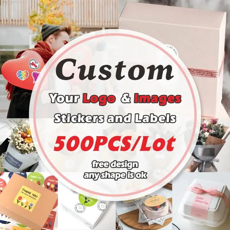 500ks vlastné nálepky a personalizované logo svadobné narodeniny darčekové skrinky STrance Design Own Logo Balíka Prispôsobte nálepky