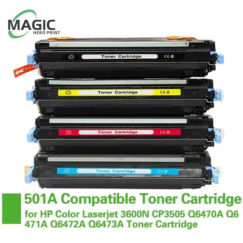 501a 502a 503a 504a Toner Cabtridge kompatibilná pre farebnú farbu HP LaserJet 3600N CP3505 Q6470A Q6471A Q6472A Q6473A Toner Cartridge Toner