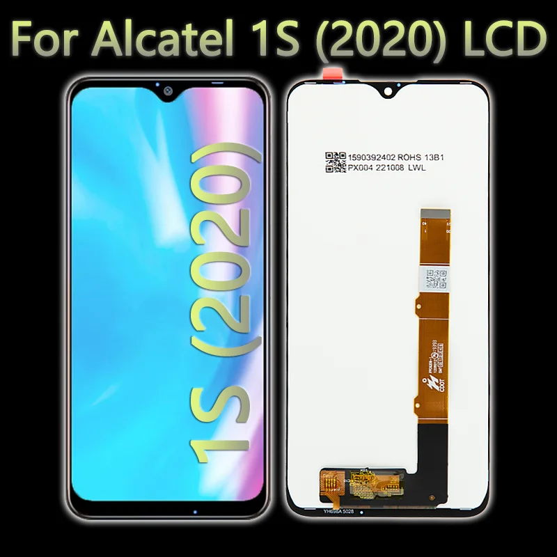 5028Y Mobilný telefón LCDS pre Alcatel 1s (2020) LCD displeja Digitalizer Panel Montáž pre výmenu obrazovky Alcatel 1S (2020)