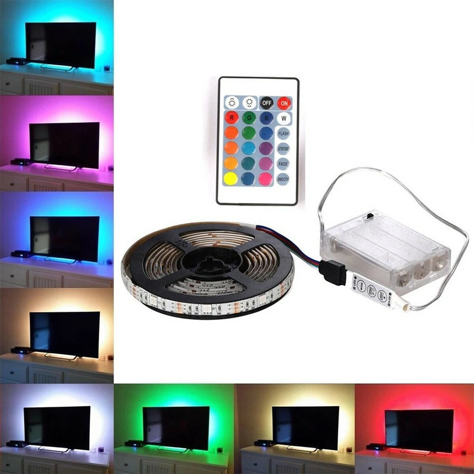 5050 RGB LED prúžok AA batériová skrinka 0,5 m 1 m LED svetlo LED svetla pre domácu dekoráciu nepremokavá pružná stuha LED svetlo