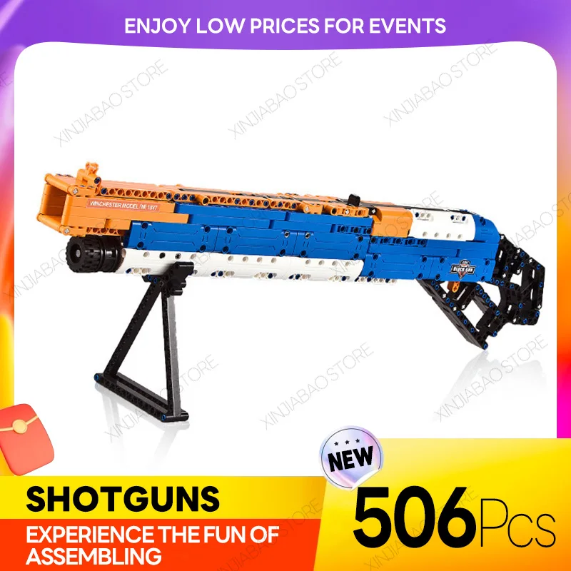 506ks Building Block Gun Guletable Shotguns Guns Guns Vojenské série tehly High-Tech C81004 Winchester Model M 1887
