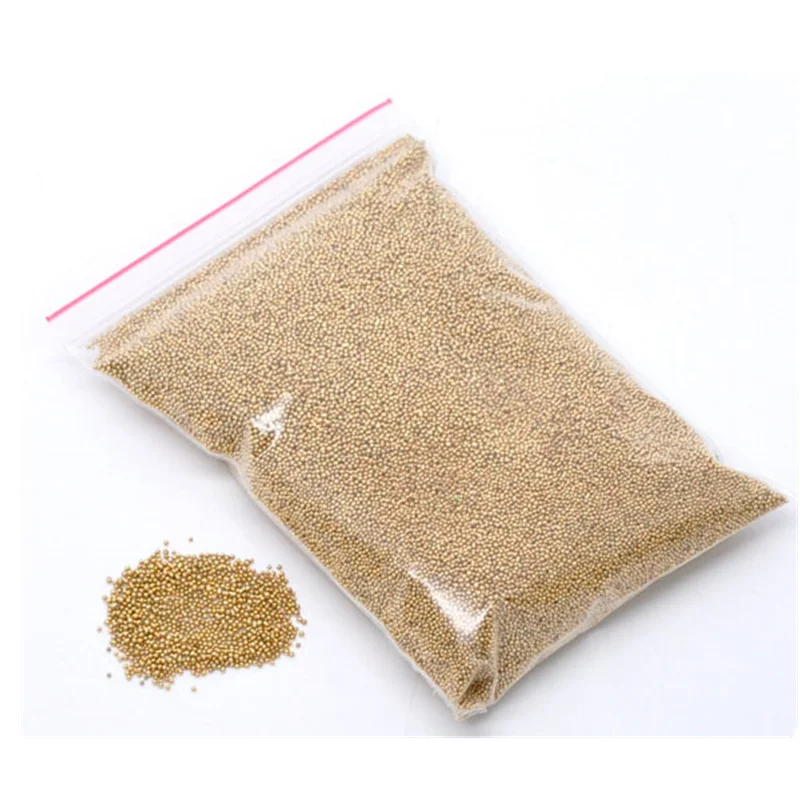 50G Micro korálky guľôčkové kryštály nechty kaviár korálky sklenený trend kaviár na nechty dekorácie tipy zlatá farba 0,7 mm