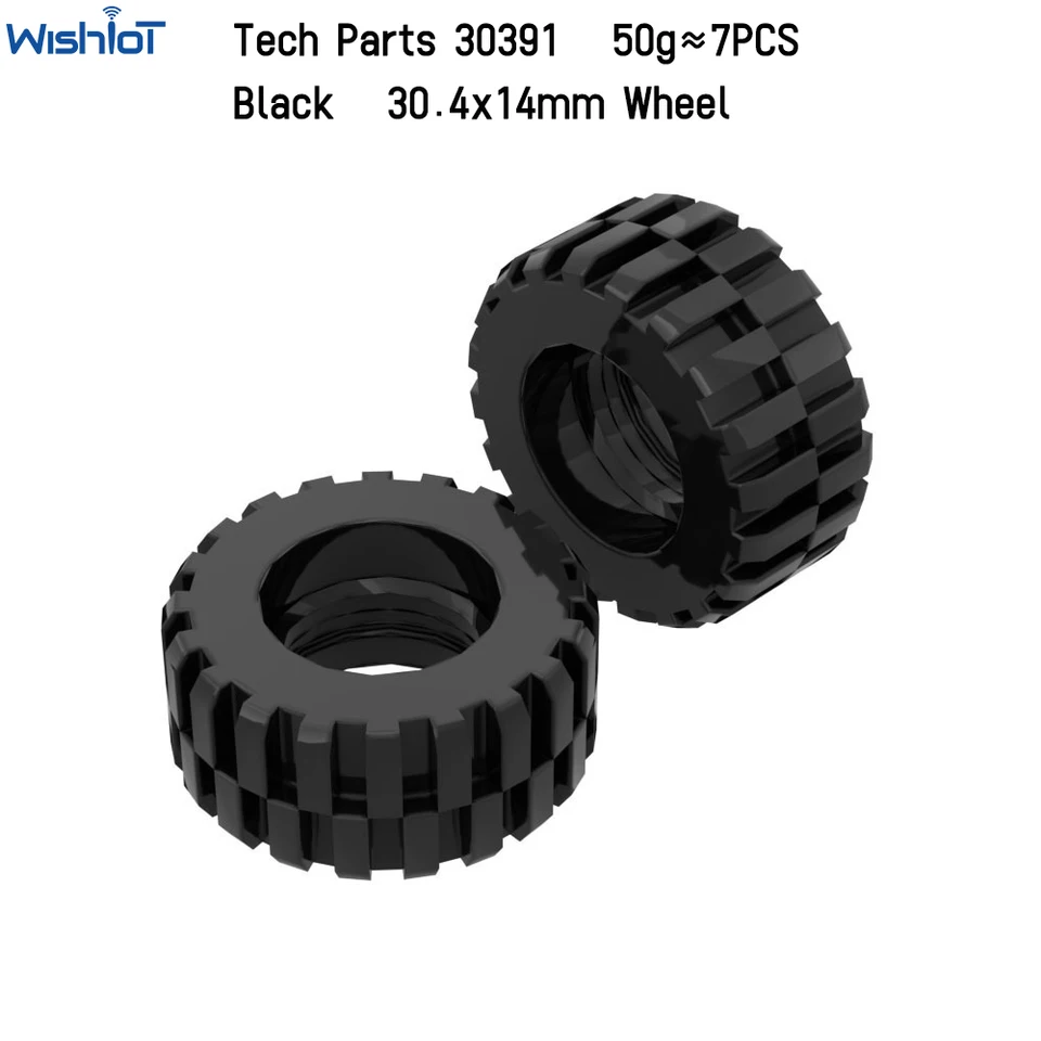 50G Technická časť 30.4x14mm pneumatík kompatibilná s stavebnými blokmi LEGOEDS 92402 30391 Tehly MOC TRACK TRAKE CREATIVE MODIFIKÁCIA