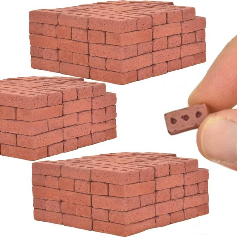 50ks 1:16 Skutočné mini tehly Model DIY Simulation Brick Jigsaw 3D stavebné bloky Budov