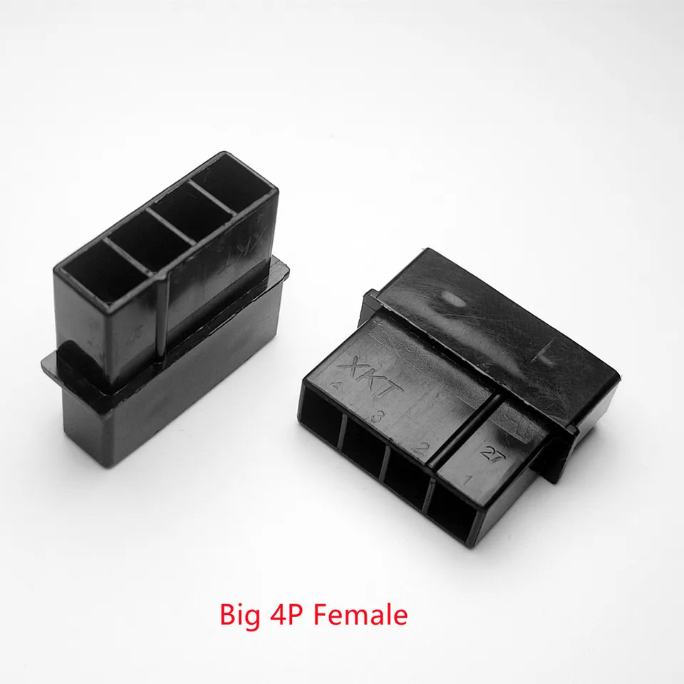 50ks/1Lot molex čierna veľká 4p 4d žena pre počítač PC počítač Atx IDE napájací konektor plastový plášťový kryt