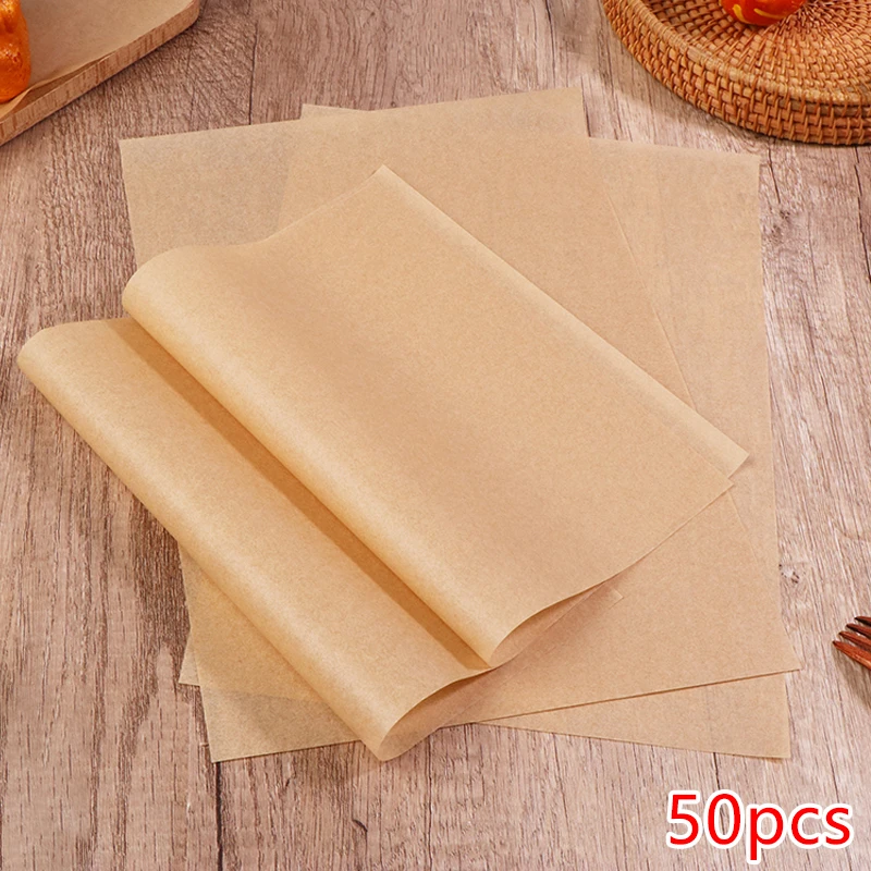 50ks 33x23cm pergamenové listy Nepreckový pergamenový papier na pečenie grilovanie vzduchom Fryer Parne Bread Burger Paper