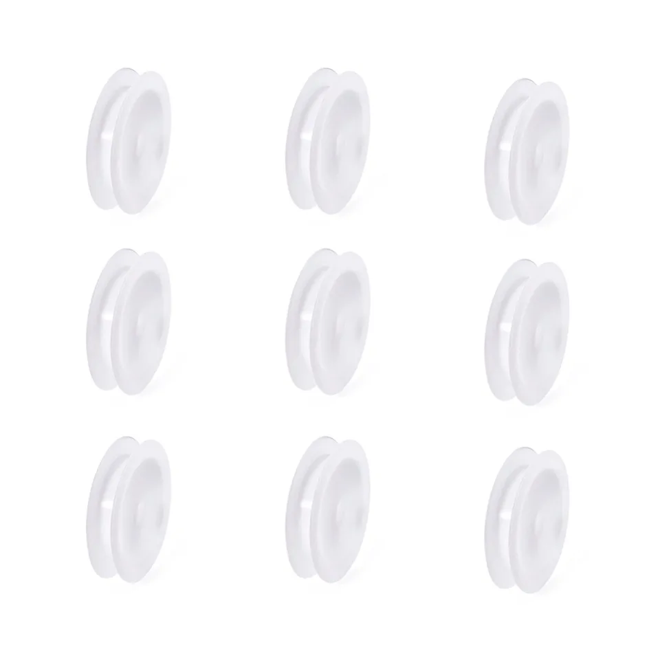 50ks 67 ~ 69x14 mm biele plastové prázdne cievky Závižné kotúče pre konce drôtových káblových koncov Nástroje na šijacie struny súpravy: 10,5 mm