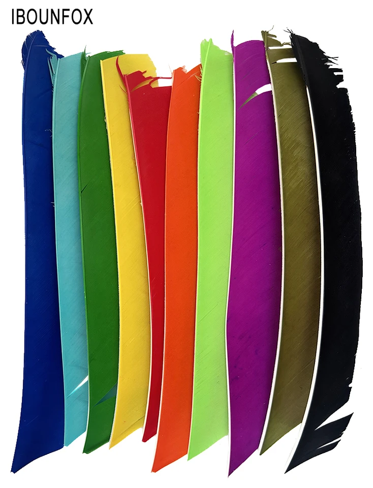 50ks 7-10inch lukostreľba šípka Fletching Plná dĺžka bez rezaného morčacie perie pre šípky lopatky lovecké doplnky RW