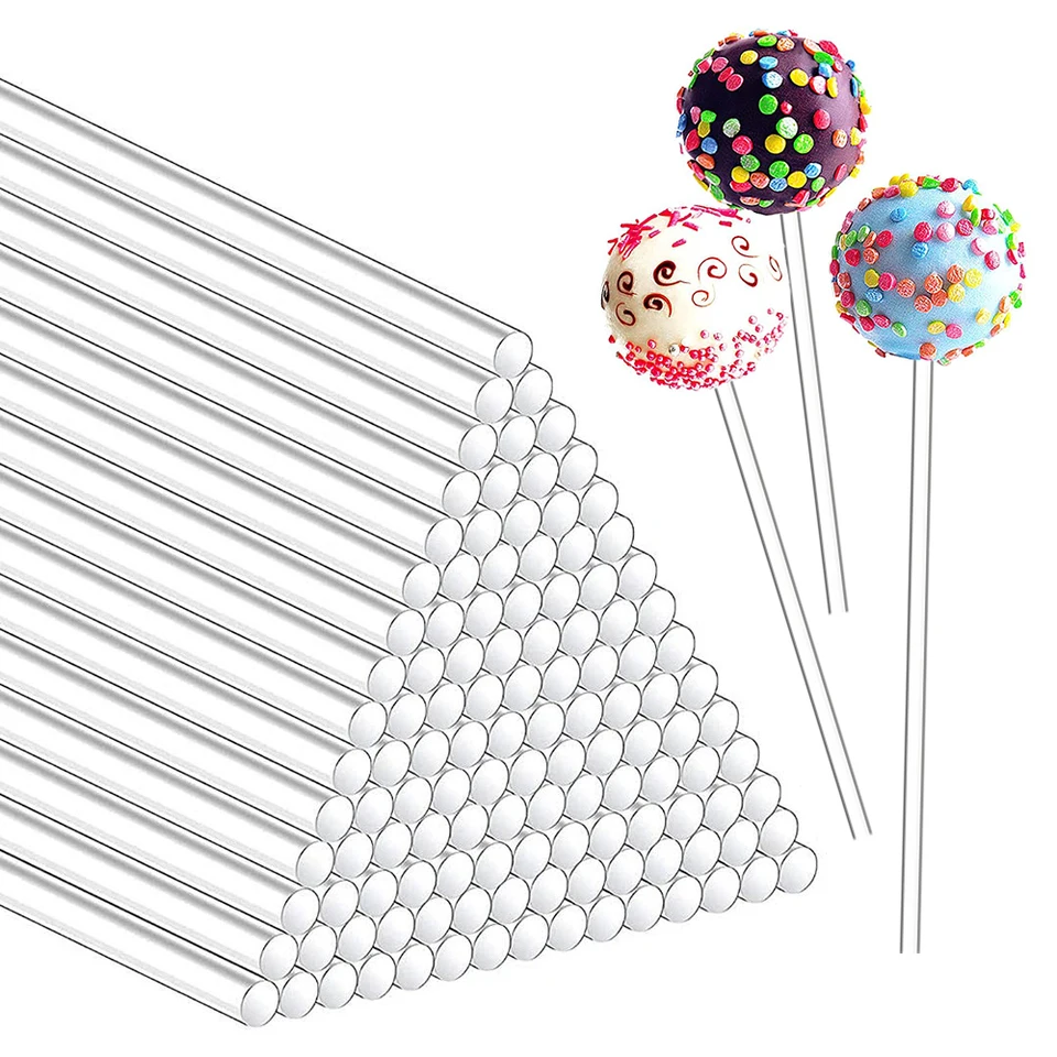 50ks akrylové čisté lízanky tyčinky Candy Chocolate Cake Tyčinky Pečené koláče Topper Nástroje na dekoráciu svadobnej hostiny