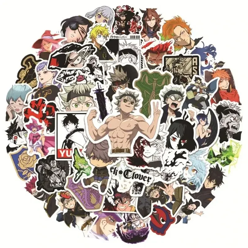 50ks Anime Black Clover Sticker Computer Notebook mobilný telefón vodná nálepka Vodotesná nálepka Veľkoobchod
