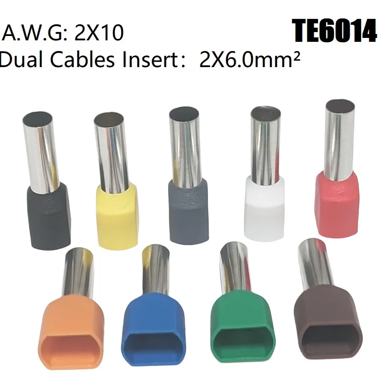 50ks AWG 2x10 Pure Copper Dual Cables Pripojenie TE6014 2x6.0 mm² izolovaný spúšťací kábel Elektrický kábel Ferrules