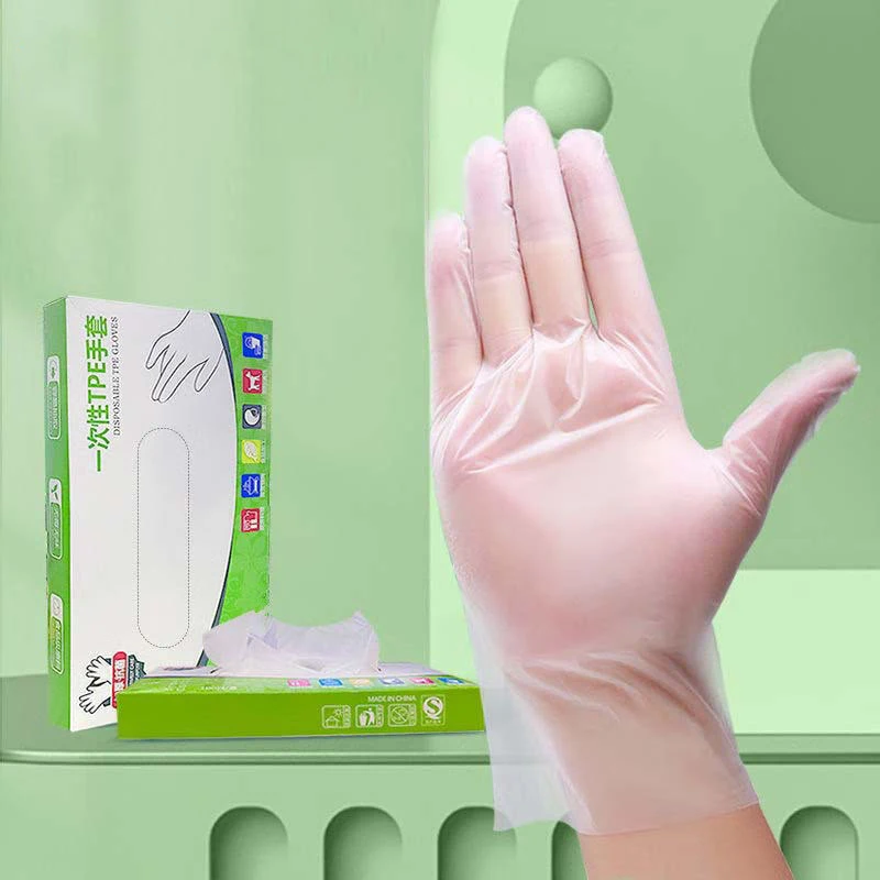 50ks/box Latexové voľné rukavice TPE na jednorazové rukavice priehľadné nekĺzavých kyslých prác