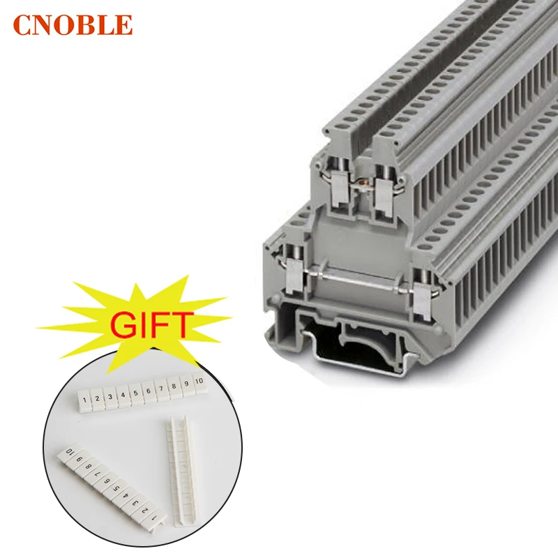 50ks / box Ukk3 Din Rail Universal Class Tried Terminal Blocks dvojitý