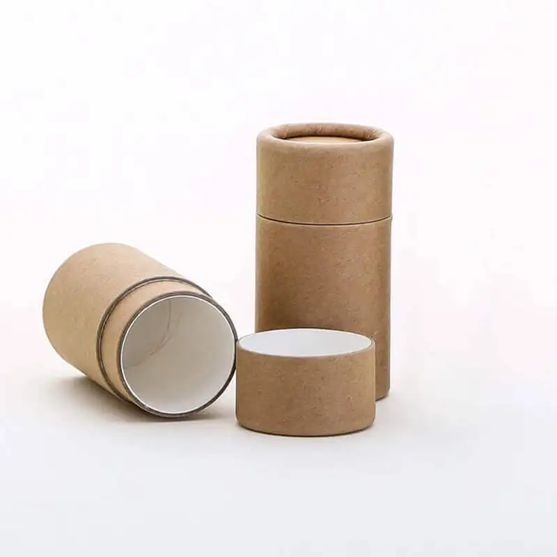 50ks ekologické veľkoobchodné veľkoobchodné prírodné kraft kartónové dezodorantné kontajner 100% biologicky rozložiteľný papier Kozmetická push -up trubica