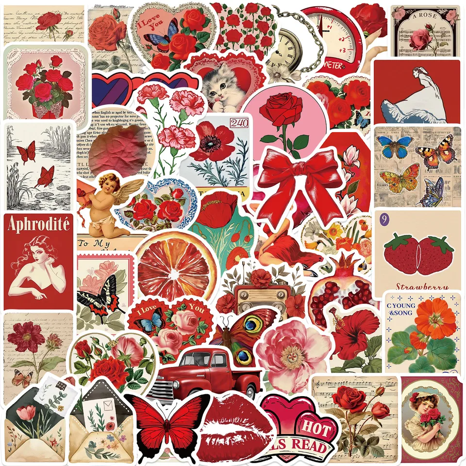 50ks estetické karikatúry slávny spevák Taylor Red Album Lyric Stutrep for NAPLATÝCH Fľaša na fľašu s batožinou vinyl