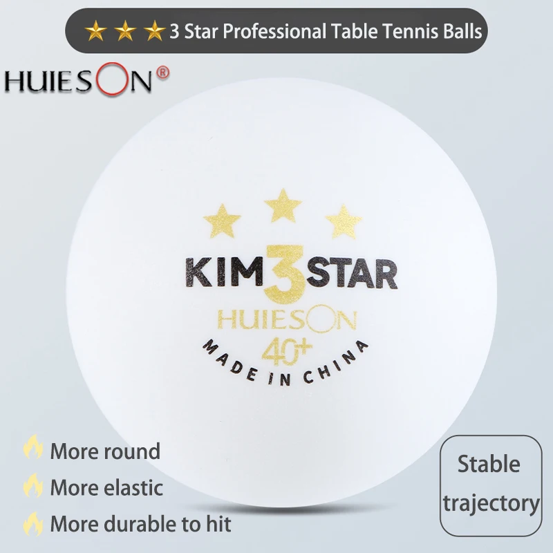 50ks Huiseon Kim 3 Star Table Tennis Balls Professional ABS 40+ Training Ping Pong Balls so švom pre výcvik súťaže