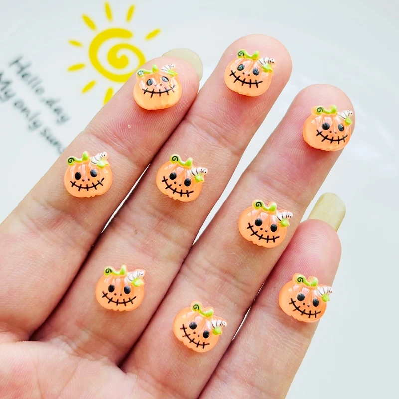 50ks karikatúra gotický halloweenský štýl hororová umelecká tekvica hlava plochá zadná živici zo scrapbooking šperky dekorácie doplnok A37