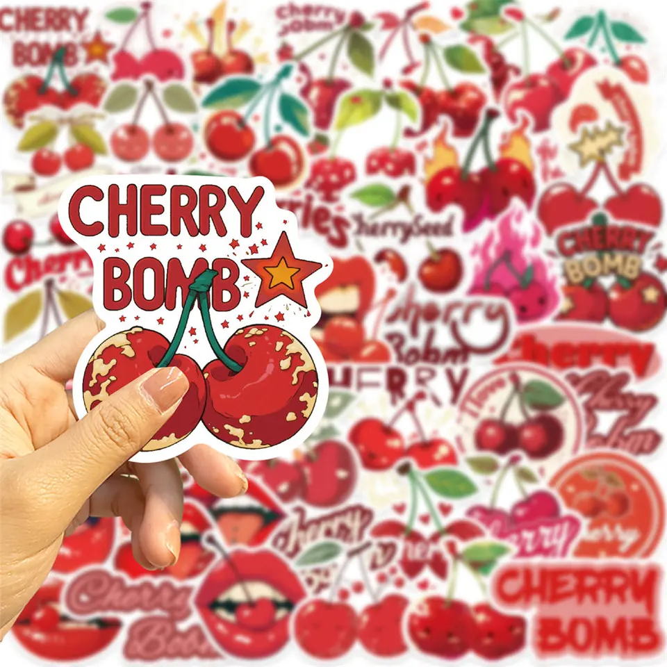 50ks karikatúra čerešňová bomba Graffiti nálepky pre notebook sklenený telefón Scrapbooking Supplies Guitar Guitar DIY Sticker