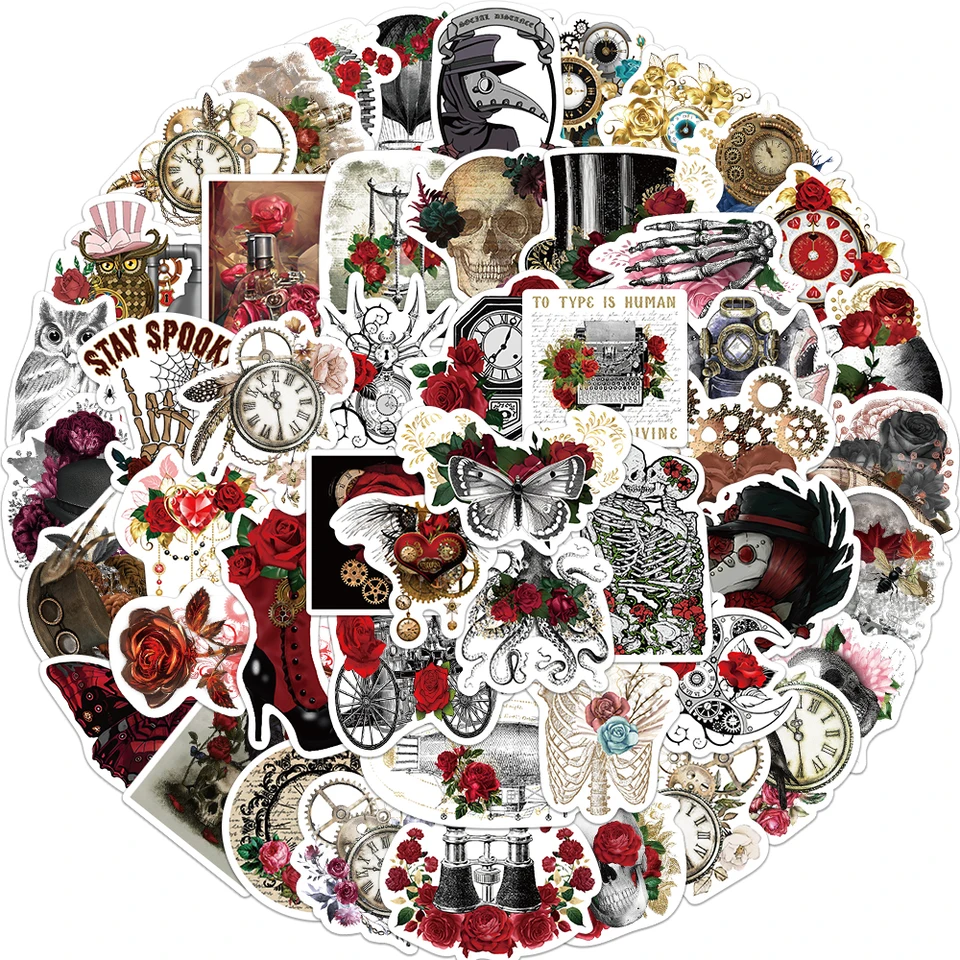 50ks karikatúry goth parnépunk ružové nálepky pre skateboard motocyklové auto scrapbooking prenosné hračky