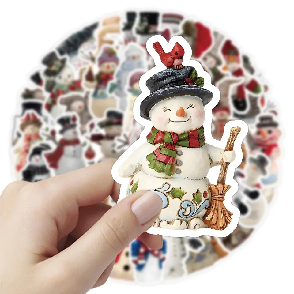 50ks karikatúry vianočné nálepky Zimné Santa Claus Snowman for Kids Hračky kniha Dekoratívna nálepka DIY Stationery Nálepky nálepky