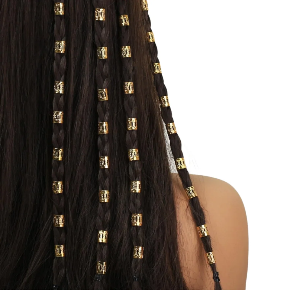 50ks kovové dutiny out out kaderový prsteň doplnky, korálky na vlasy copy Rings Clips Dread Locks Hair Braiding Metal Cuffs Dekorácie