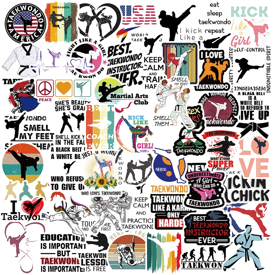 50ks kung fu nálepky estetické roztomilé autá graffiti laptopy batožiny zo scrapbooking kawaii dodávky papiernictvy vodotesná nálepka