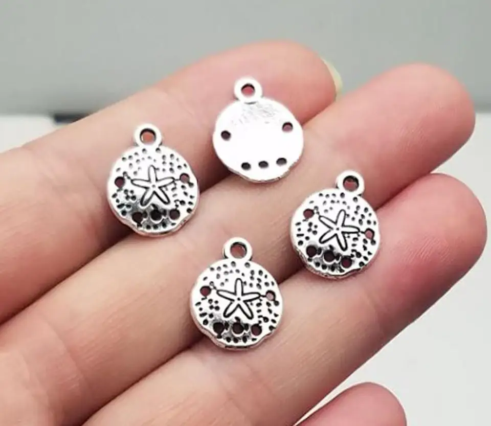 50ks/lot-12x15 mm, Chams Starfish, starožitné strieborné pieskové kúzla, DIY Supplies, Šperky