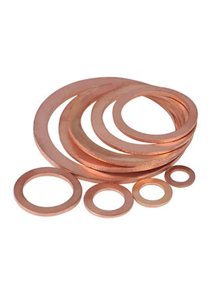 50ks M14 ultra tenké ploché medené ploché tesnenia podložky podložky podložky 19 mm-20 mm Vonkajší priemer 0,1 mm-1 mm hrúbka