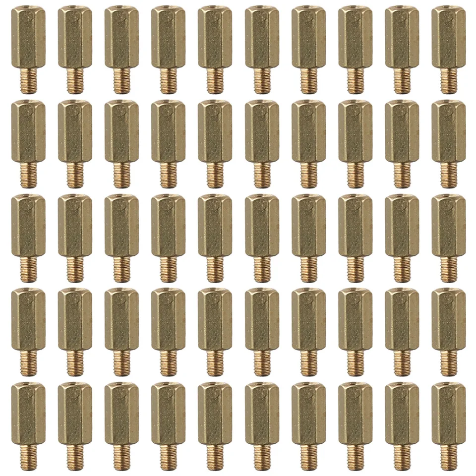 50ks M3 9+4 mm hex hex Standoff Spacer Spacer Mosadz Muž do ženy odolného medzery v odstavení skrutkových skrutiek pre PC PCB základnú dosku