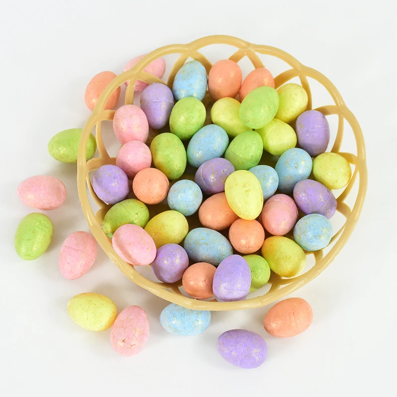 50ks Multicolor Foam Veľkonočné vajcia s dutím tanierom Dekorácie Deti Darčeky Veľkonočné večierok uprednostňujú falošné vaječné vtáky Pigeon Eggs Supplies