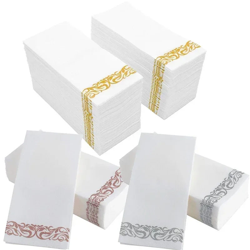 50ks na jednorazové ručné uteráky stolové obrúsky Papier Elegantné tkanivo vianočné narodeniny Svadobné obrúsky Serventte Deco Mariage