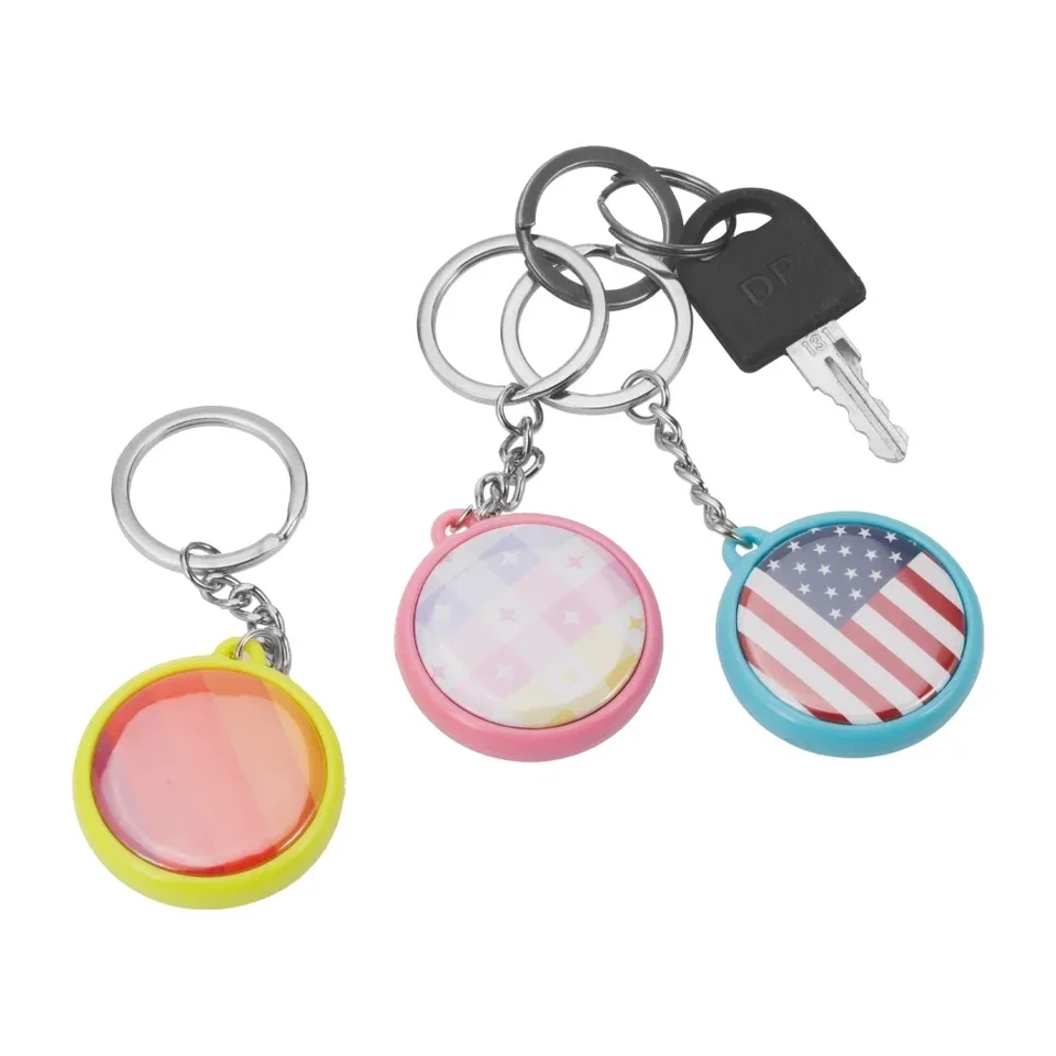 50ks obojstranné diely keycha pre výrobcu gombíkov, okrúhly špendlík výroby dodávok predné a zadné kovové kryty DIY Photo Keychain