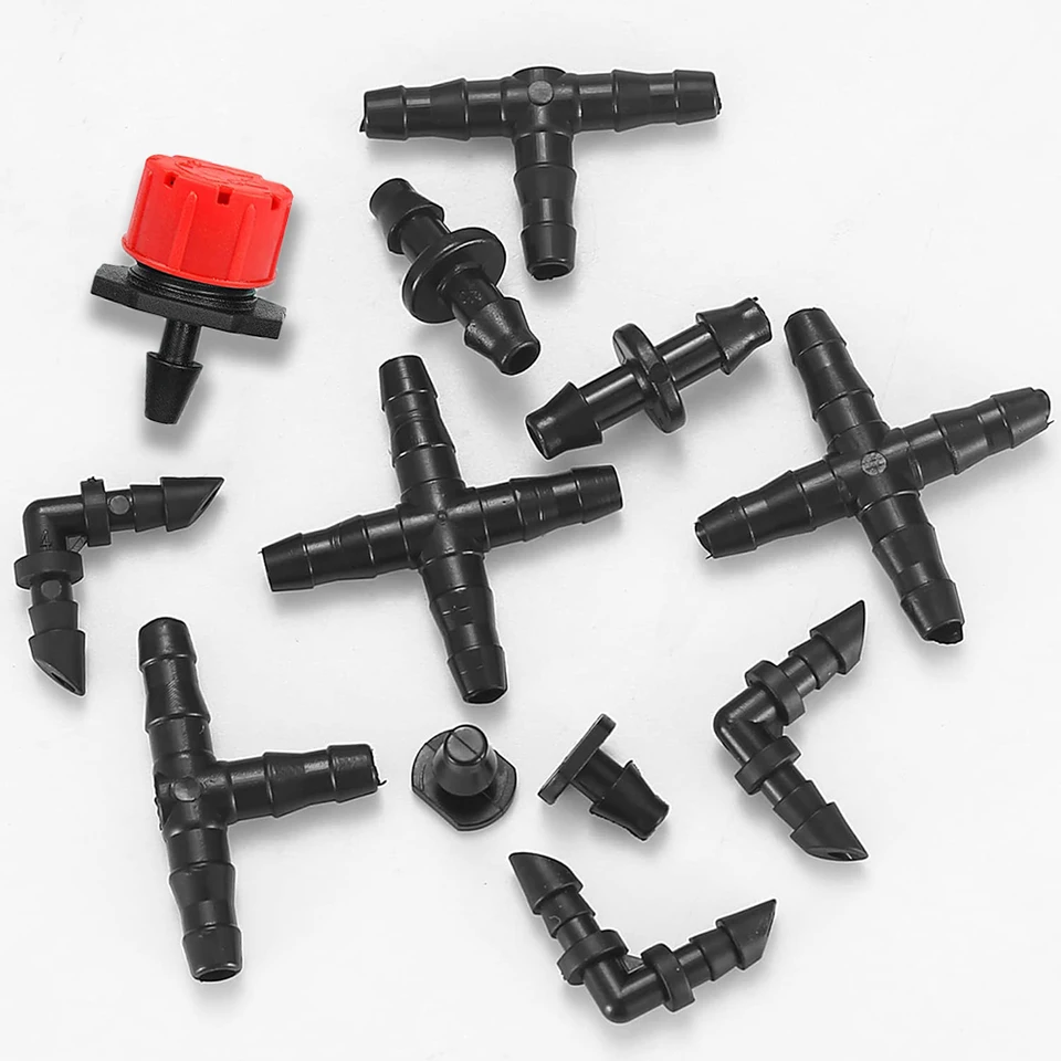 50ks ostnaté konektory zavlažovacie tvarovky Kvapkanie zavlažovacích konektorov 4/7 mm hadičky