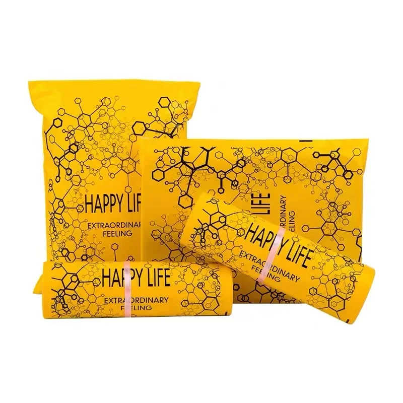 50ks plastová obálka Mailing Bag Žltý poly vodotesný úložný vrecko Self Adhesive tesnenie Pošt