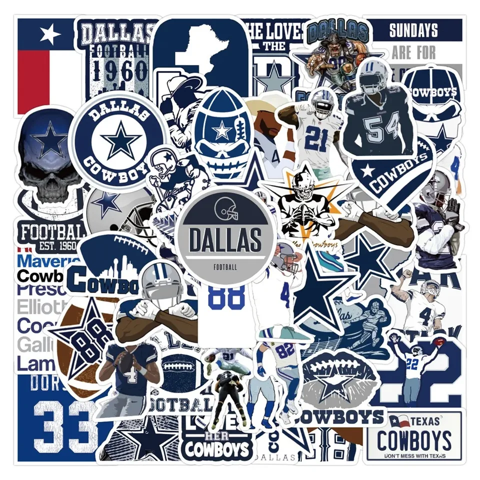 50ks rugby graffiti dallas nálepky na batožinu laptop s kufrom dekorácie puzdro iPad hračky vodotesné nálepky