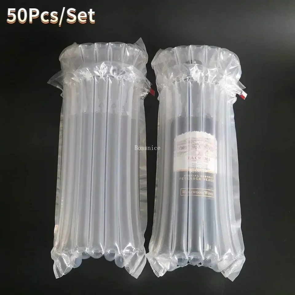50ks/set fľaše na fľašu chránenie bublinkových tašiek, nárazníkový stĺpcový nárazník Bubble Bag Film Film Ochrana nafukovacieho obalového vrecka