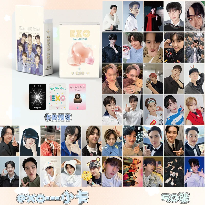 50ks/set Kpop Idol Boy Group Nová séria Lomo Cards Hd Printd Photocards Sehun Suho Kai Baekhyun Chen Xiumin Chanyeol