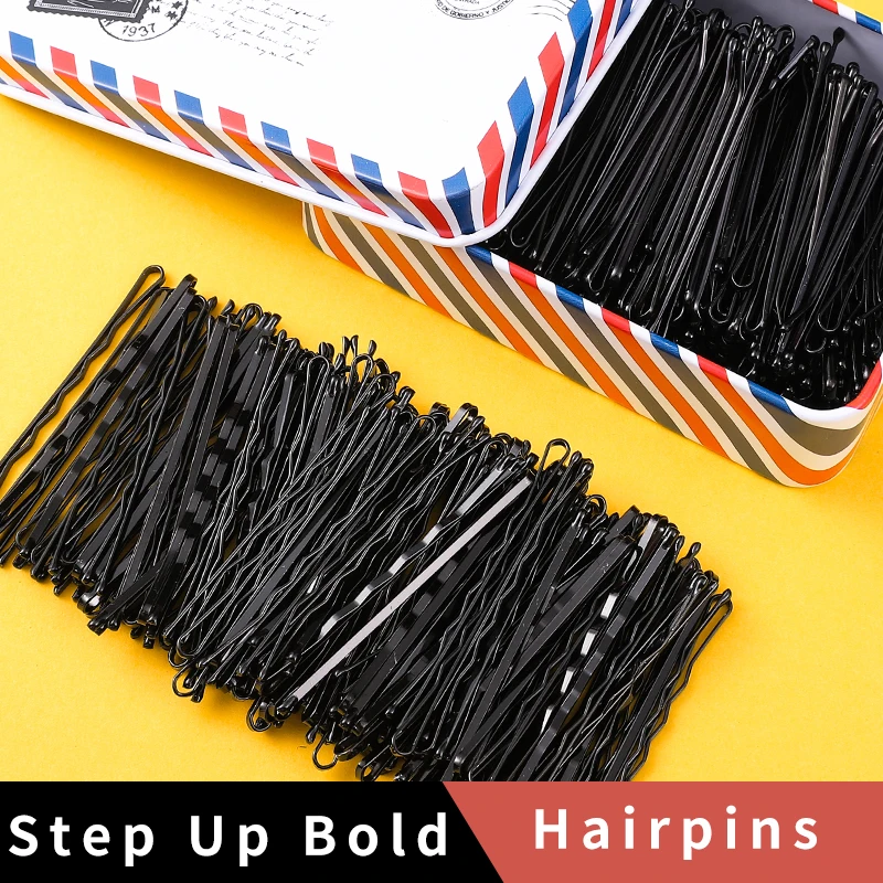 50ks/set čierne vlasové vlasové prvky pre dámske klipy Lady Bobby Pins Invisible Wave Hairgrip Barrette Hairclip Clips Príslušenstvo