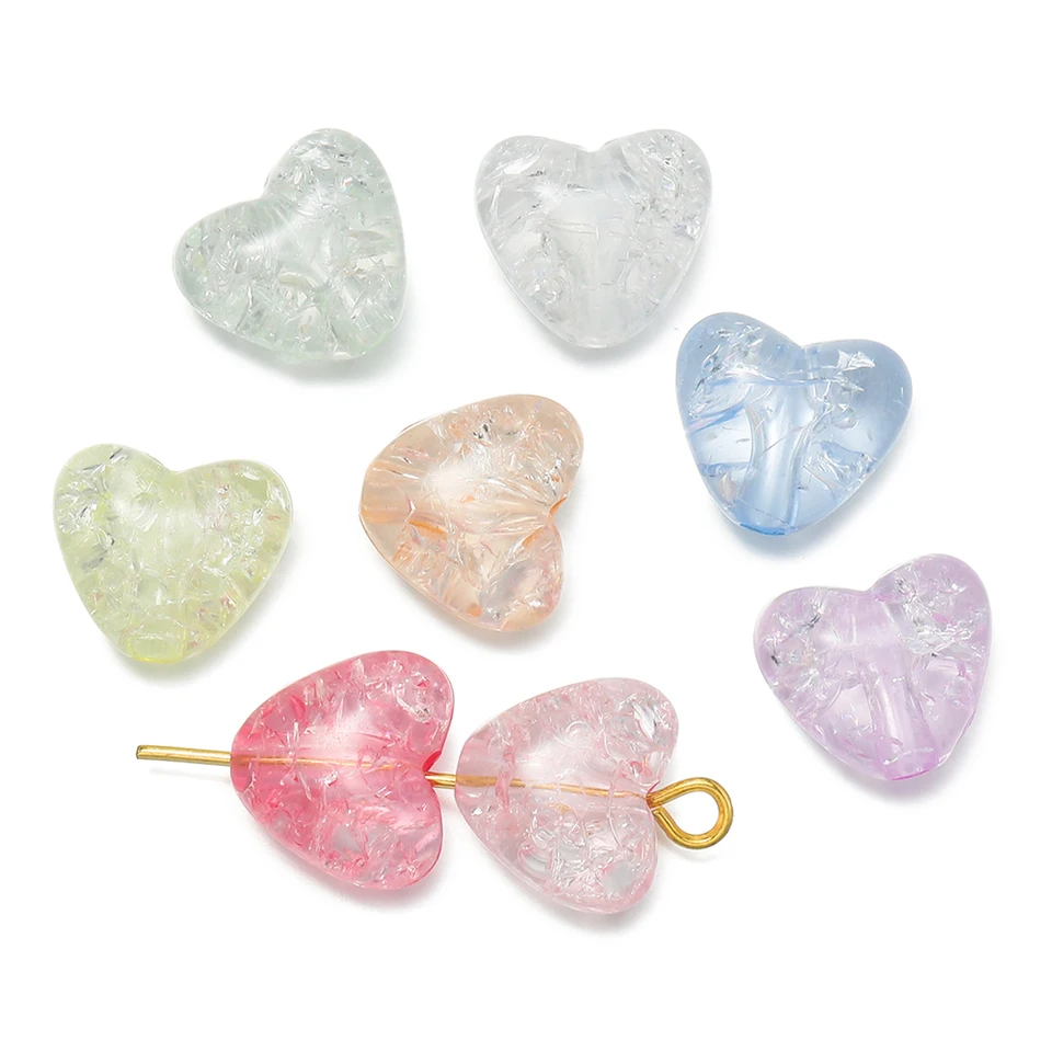50ks/veľa akrylovej lásky srdce veľké korálky Crystal Loose Spacer Pirálky pre DIY náhrdelník Náramok prívesok šperky
