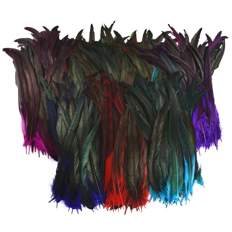 50ks/veľa farebného kohúta na perie na dekorácie materiálov voči muškám 25-35 cm kohút bažant kuracie perie DIY Carnival Plumes