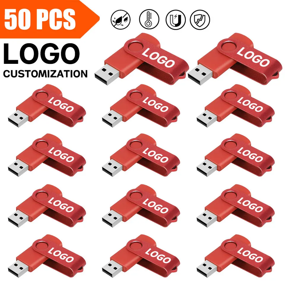 50ks/veľa lacné USB Flash Drive Fashion 16 GB 8 GB 32 GB 4 GB 64 GB strieborný kovový kov Pendrive Flash Memory Drive Drive USB Stick Disk