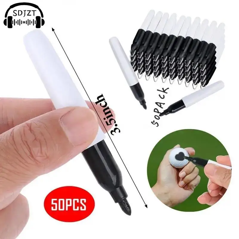 50ks/veľa Mini Permanentné markery s klipy Cap Golf Ball Marker Pen Dry Erase Markers Wholesale