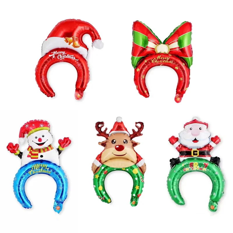50ks vianočné doplnky čelenka Foil Balóny všetko najlepšie k narodeninám balón Halloween Party dekor Snowman Santa Claus Balloons