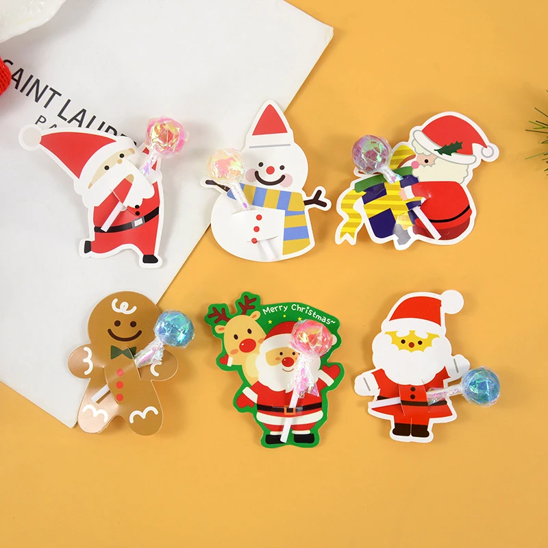 50ks vianočné papierové papierové karty karikatúra Santa Claus Snowman Kids Candy Darčekový balík balenie dekorácie Nový rok vianočné dekorácie