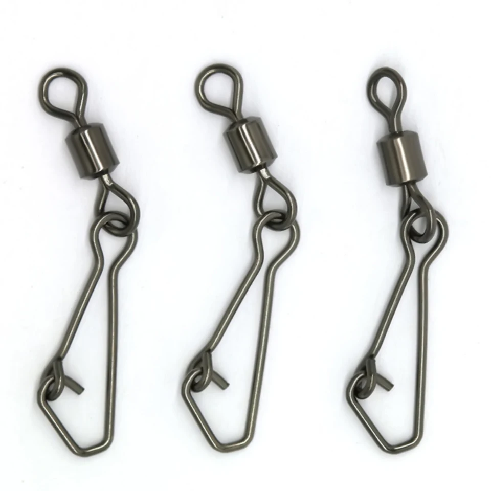 50ks z nehrdzavejúcej ocele Fishing Swivels Interck Rolling Swivel s háčkovaným konektorom rybí