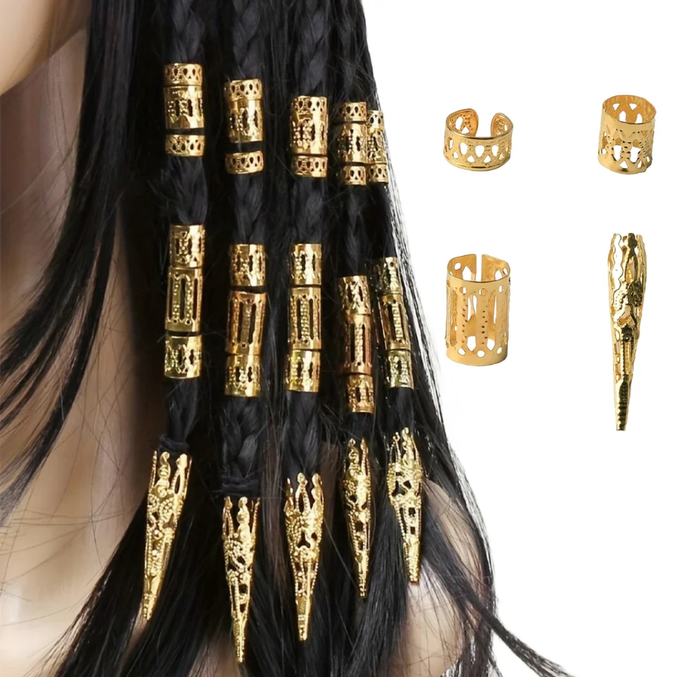 50ks zliatiny zliatiny duté vlasy kovové vinobranie vlasové manžety PIN pre dreadlock Dievčatá Dievča