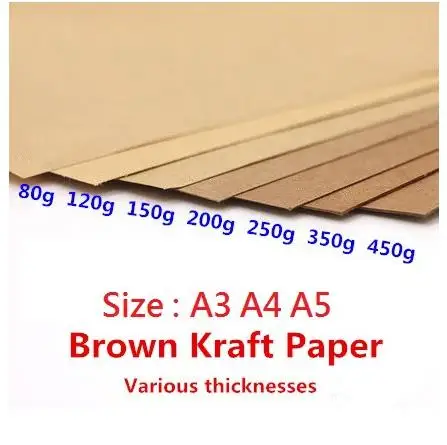 50ks/časť A5 A5 A4 Kraft Brown Paper Craft hrubá doska kartónová kart