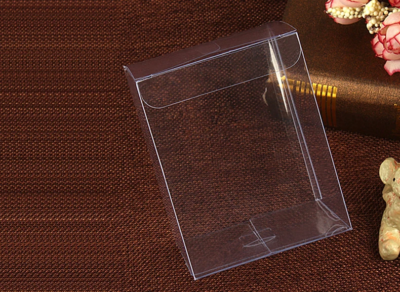 50ks číry plastový balenie PVC Box Balenie pre darčeky/čokoláda/cukríky/kozmetika/koláč/remeslá štvorcový priehľadný PVC Box 8*8*10 cm